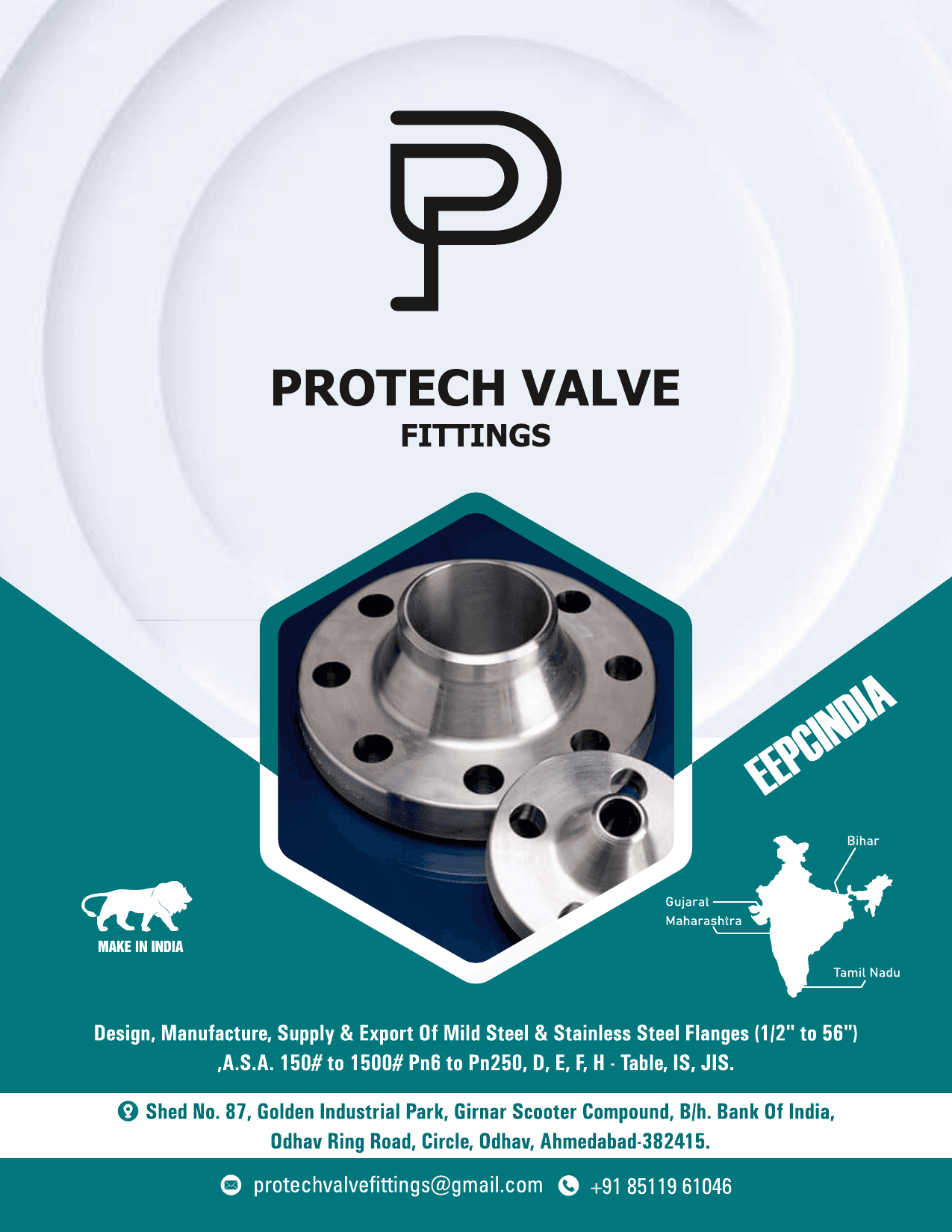 Premium stainless steel flanges manufactured by Protech Valve Fittings